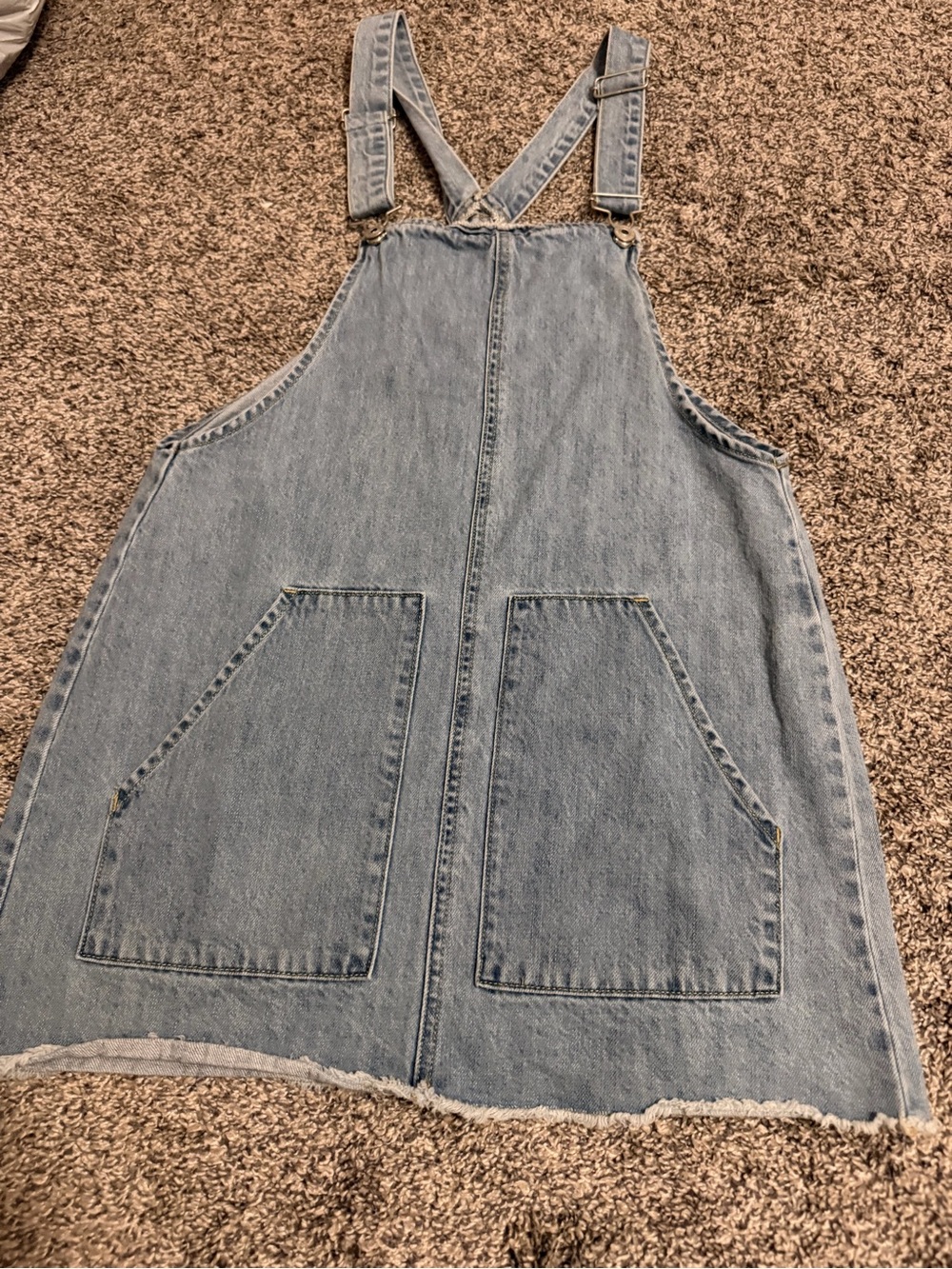 Vanilla Star Light Wash Denim Overall Dress